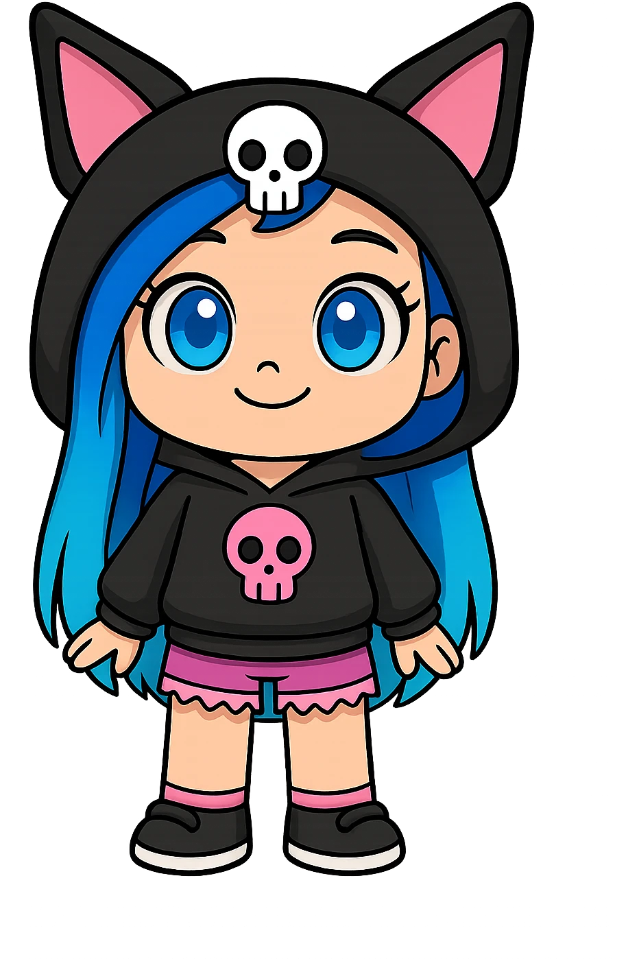 Extract only the main character from the image, remove the background and all other elements, and provide the character with a transparent background. emoji