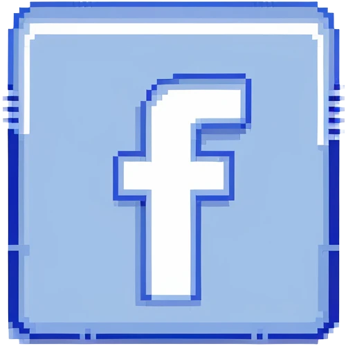 Facebook logo with blue square and white f emoji