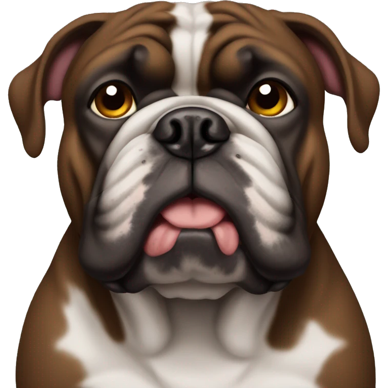 dark brown bulldog without white emoji