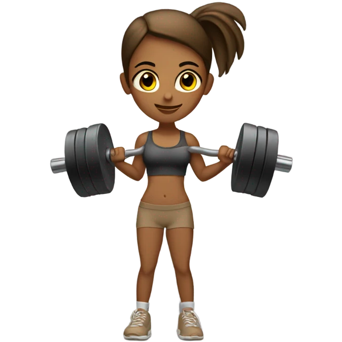 Tan girl weightlifting emoji