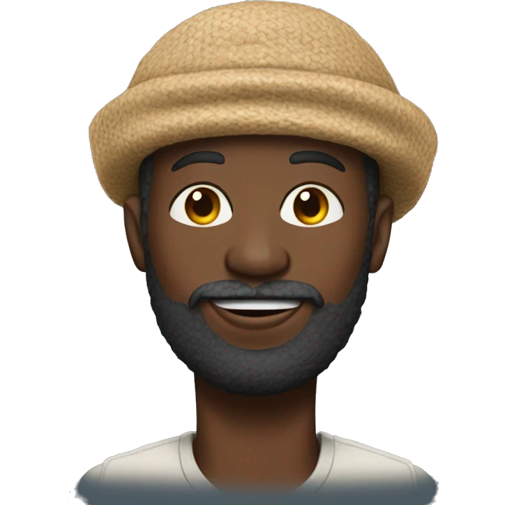 Un homme africain avec une grande barbe et un bonnet emoji