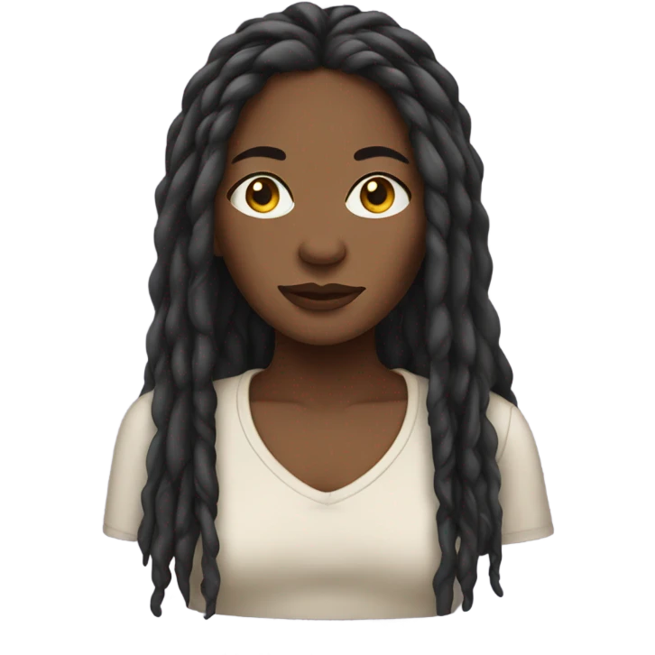 Black woman with long dread locs emoji