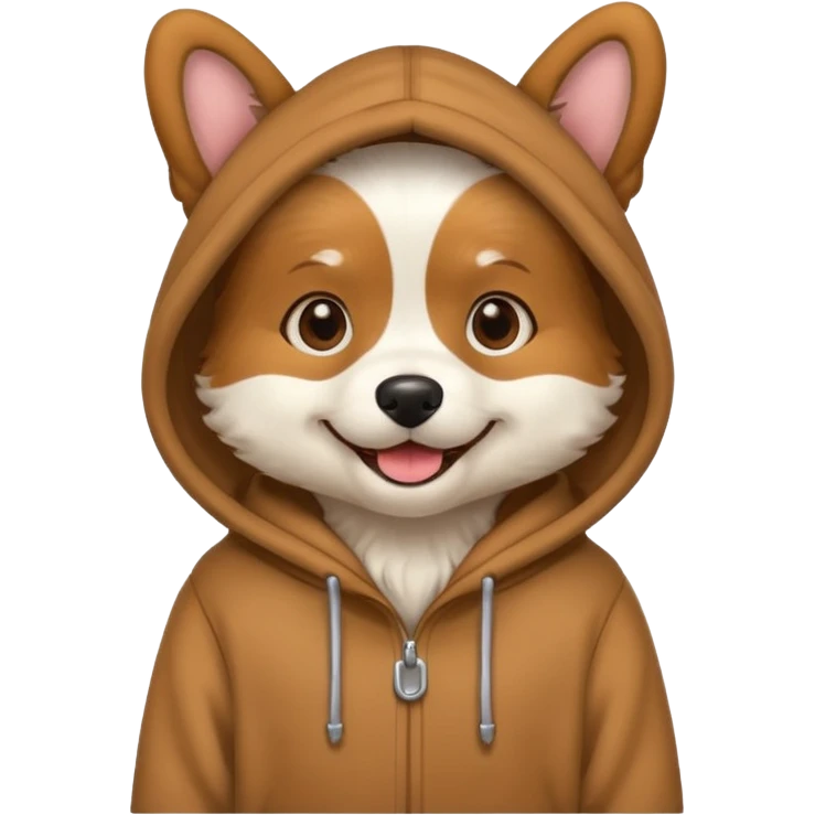 Dog wearing hoodie emoji