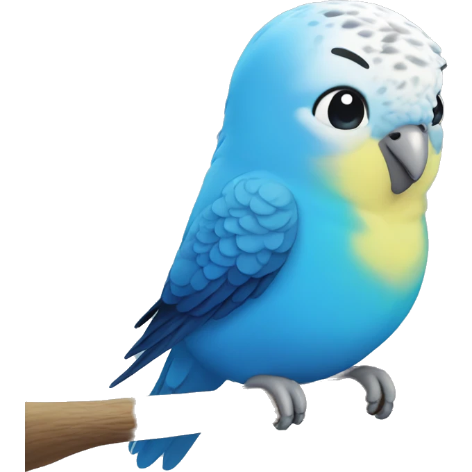 Blue budgie smiling  emoji