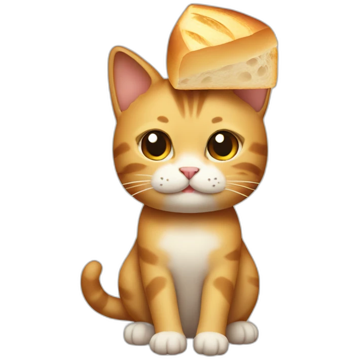 cat with baguette on his head emoji
