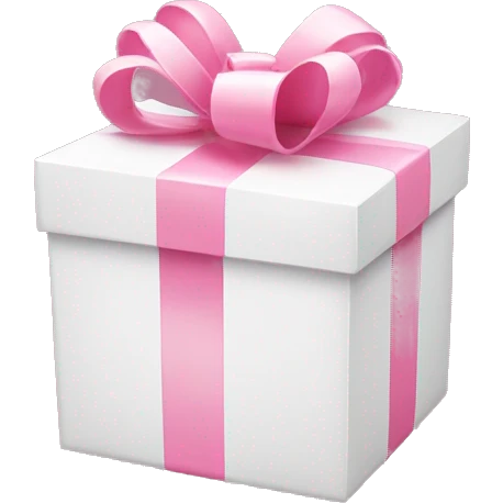 White and pink gift box emoji