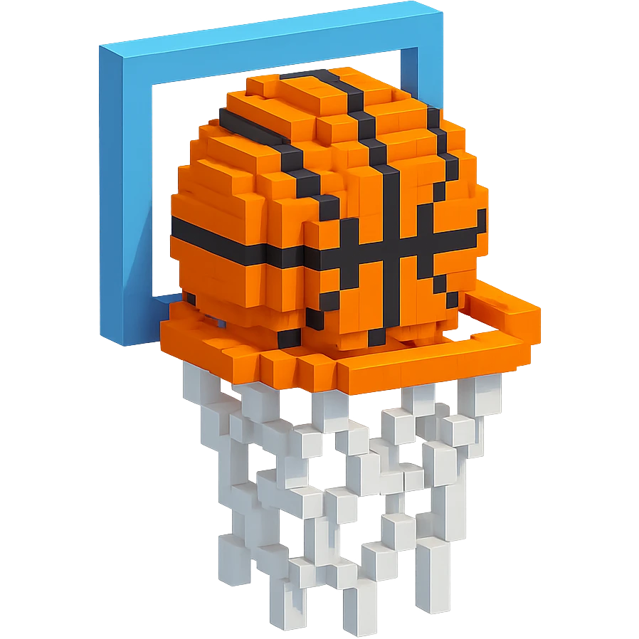 баскетбольный мяч в сетке, no background  emoji