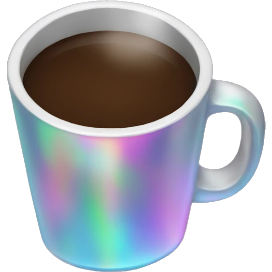 holographic coffee emoji