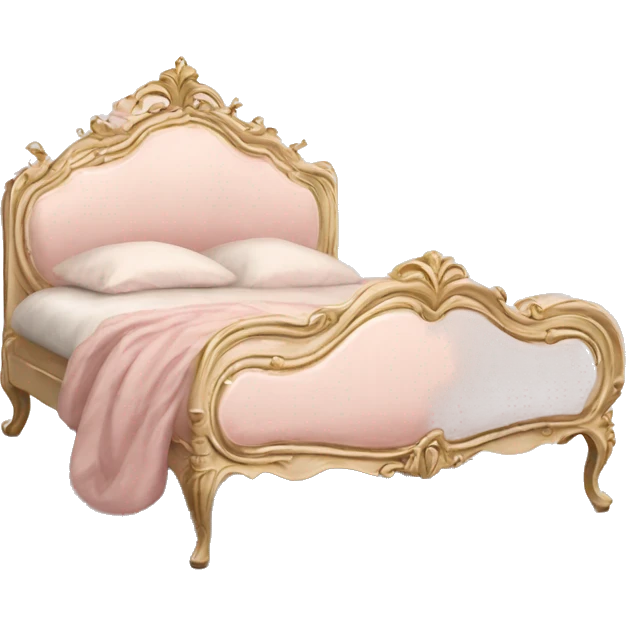 vintage pale pink rococo bed emoji