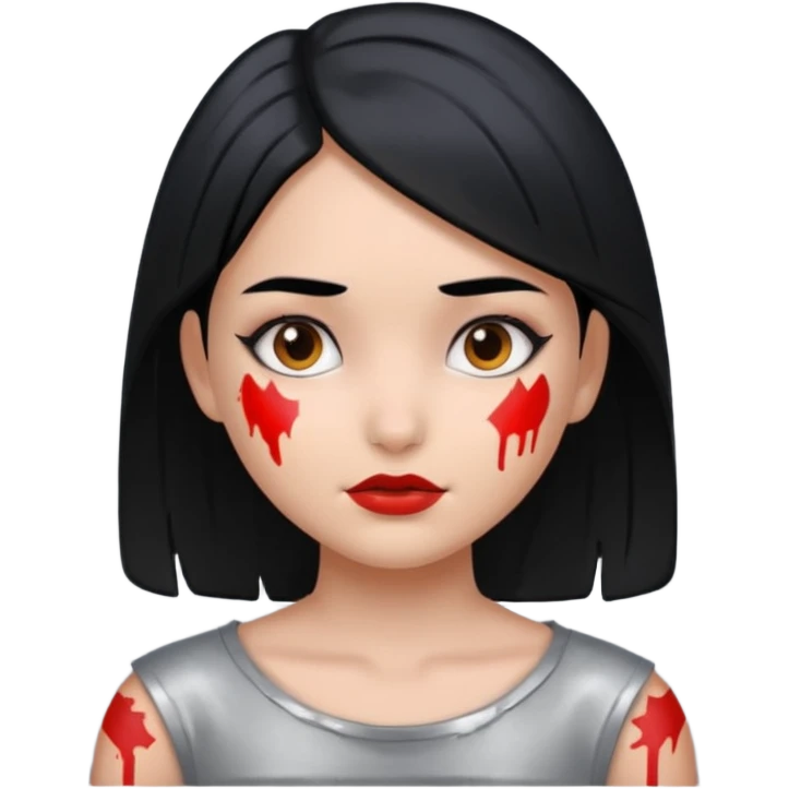 gray metal painted girl emoji
