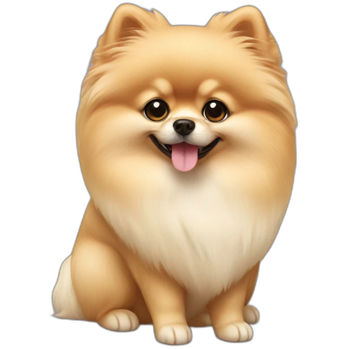 Cream pomeranian dog emoji