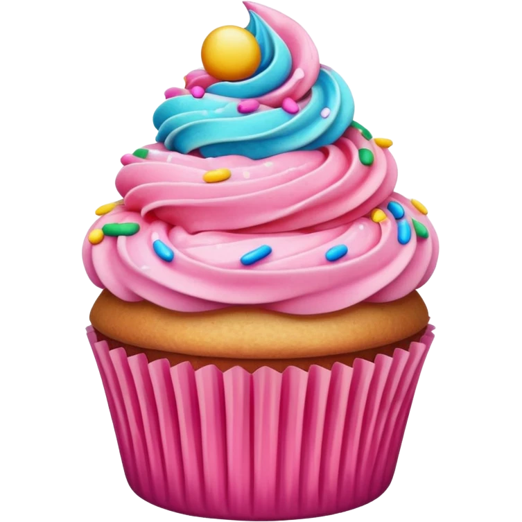 Cupcake with pink icing emoji