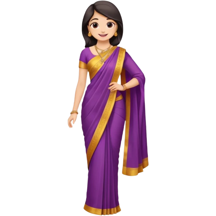 Girl with saree full body emoji