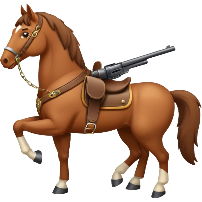 Horse with a gun emoji