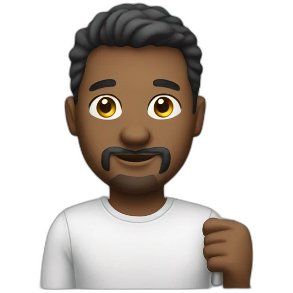 Man holding banner emoji