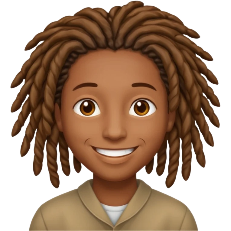 short, brown skin, locs emoji