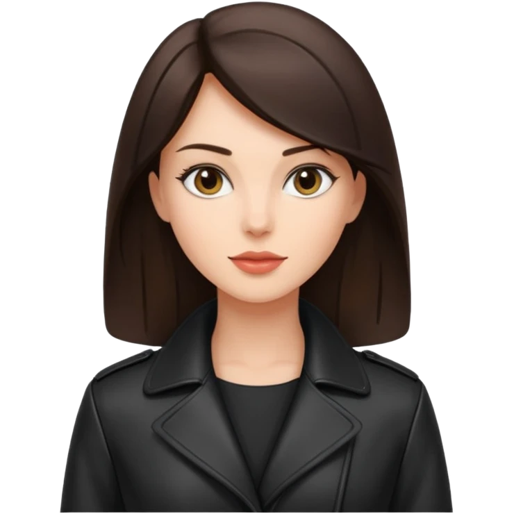 brunet in cuir coat emoji