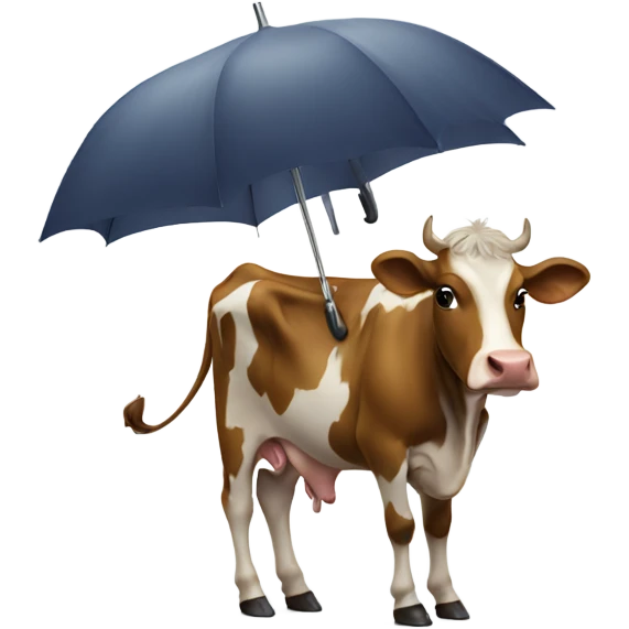 Cow holding an umbrella emoji