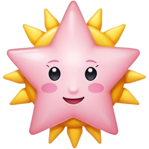 Light pink star with sun emoji