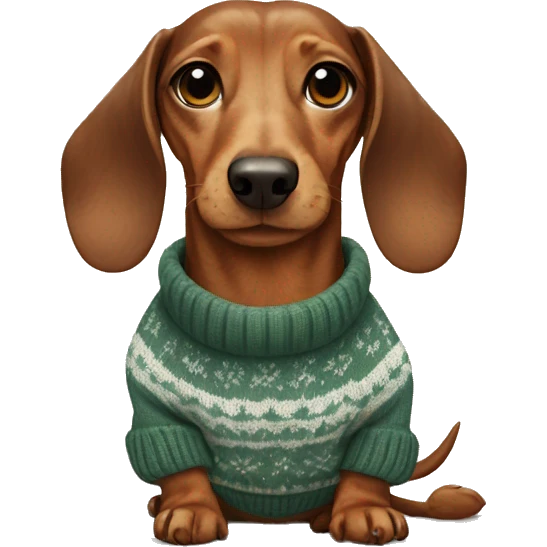 dachshund in a sweater emoji