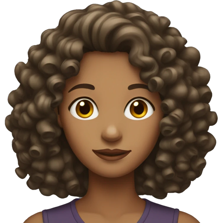a woman with curly hair brunette emoji