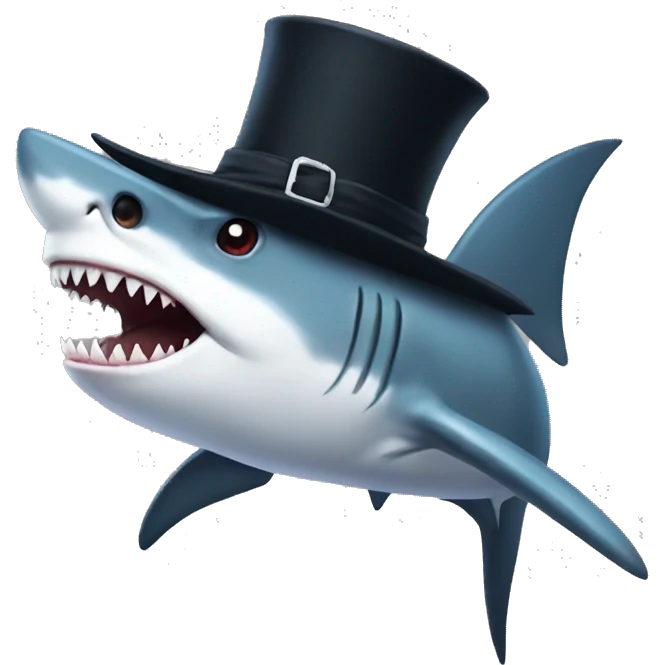 shark witch tophat emoji