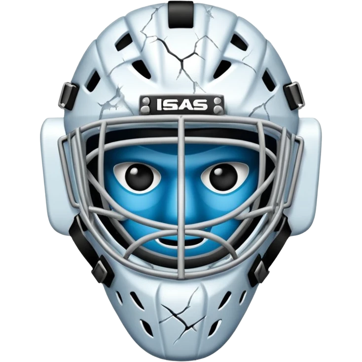 Goalkeeper mask of ice hockey  emoji