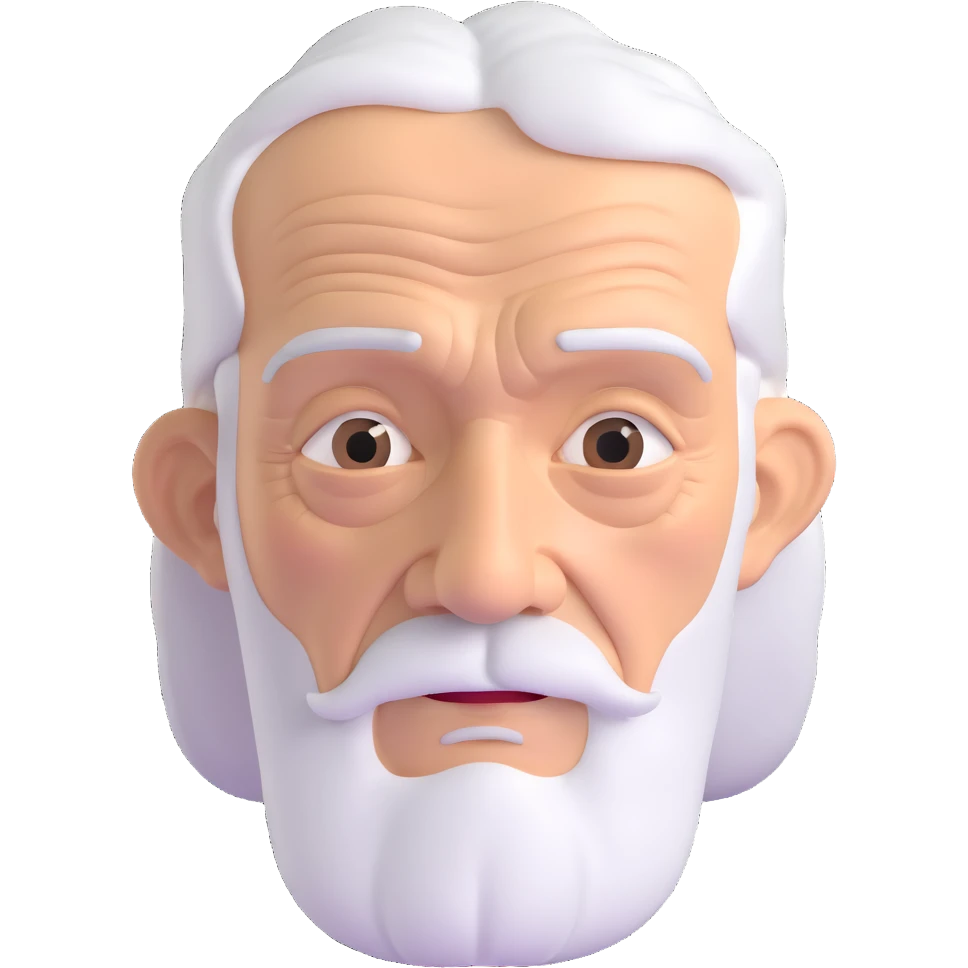 very old man with wrinkles and white hair emoji