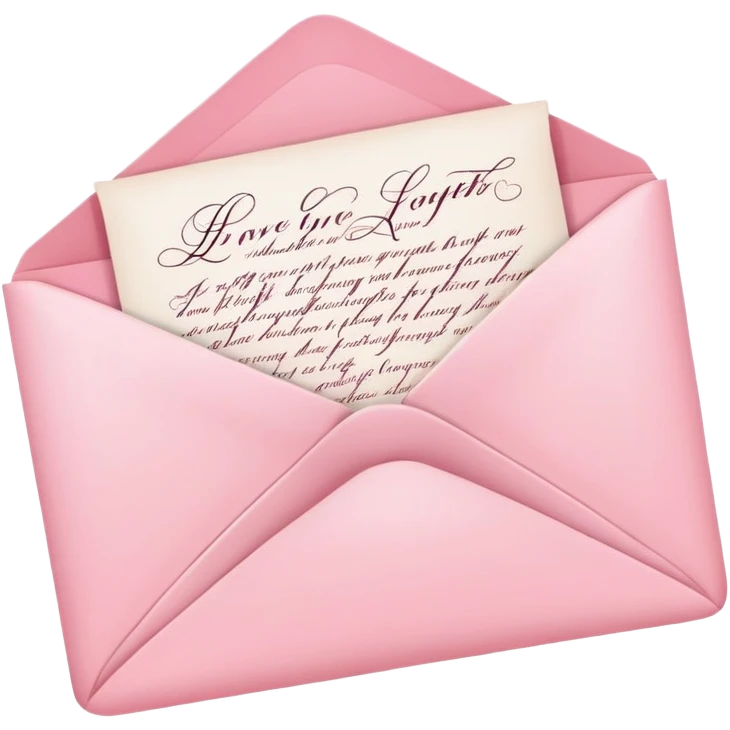 coquette pink love letter emoji