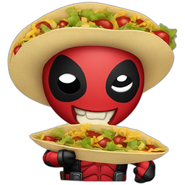 Deadpool eating tacos  emoji