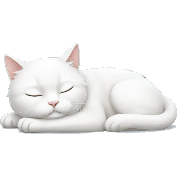 sleeping white cat emoji