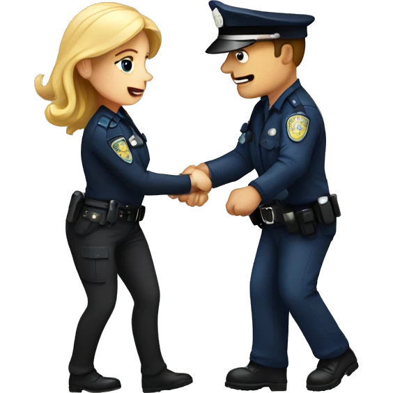 police officer arresting a lady  emoji