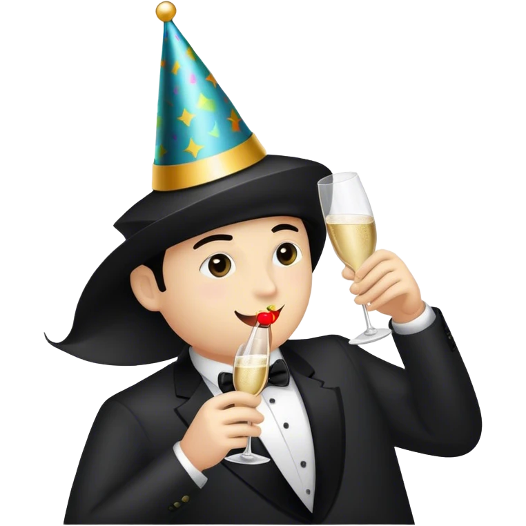 Black champagne emoji
