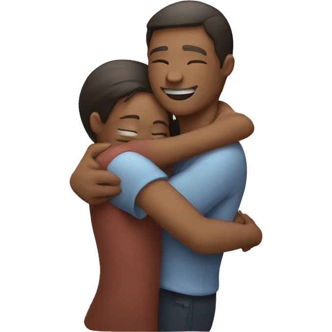 close hug with a smile and kiss emoji