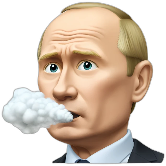 based putin blowing a vape cloud emoji