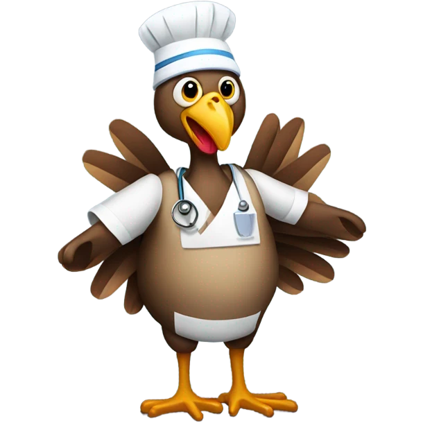 Turkey wearing doctor scrubs emoji