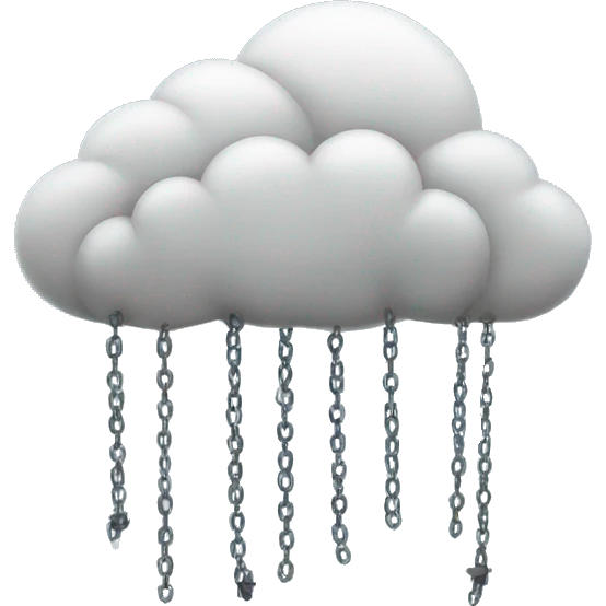 Rain cloud with chains emoji