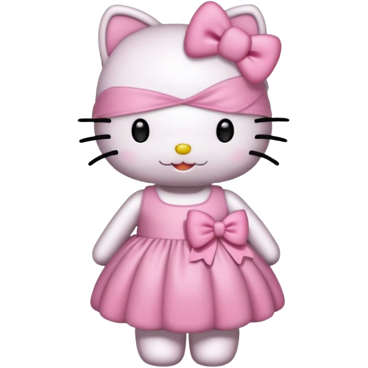 Hello kitty wearing pink bow and pink dress  emoji