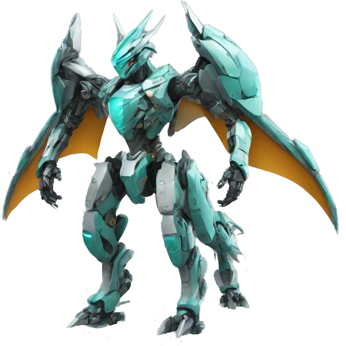 futuristic mecha Dragon full body emoji