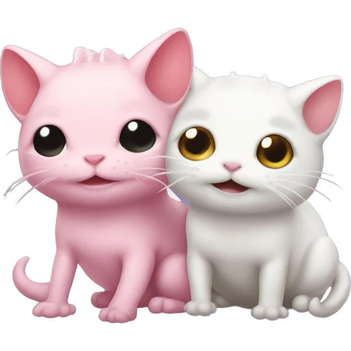 Cute Axolotl and Cat emoji