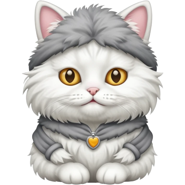white cat with funny costume emoji