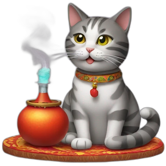 Cat with shisha emoji