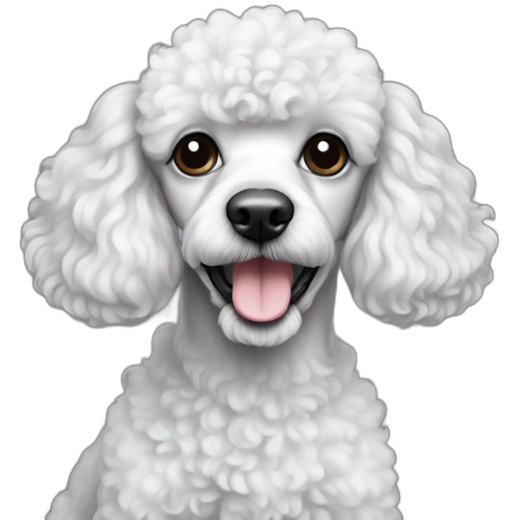 Mini poodle black and white emoji