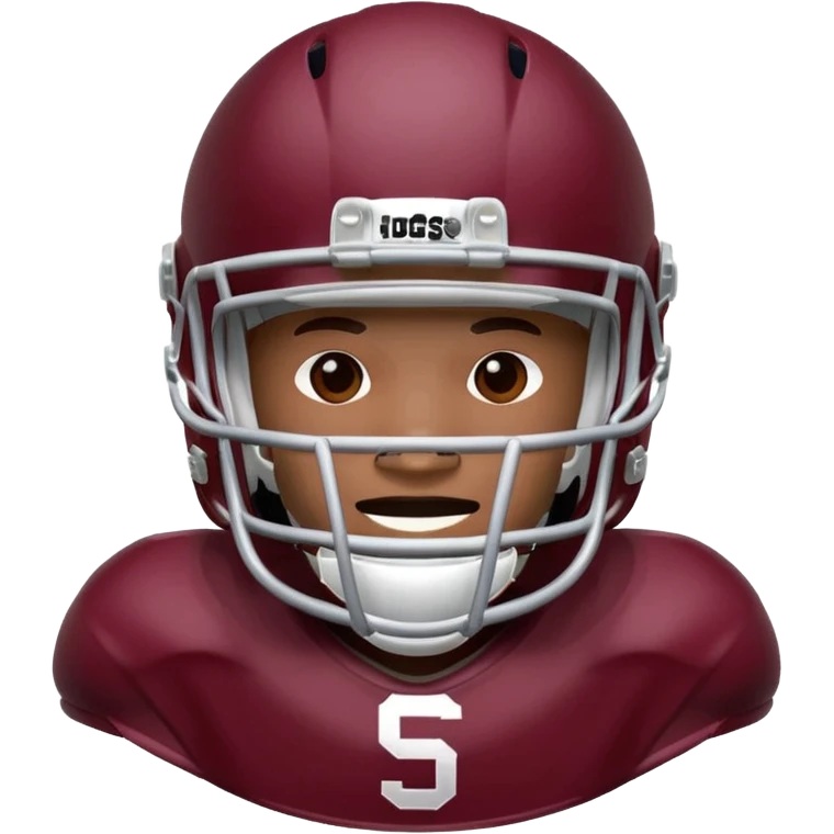 College football player helmet in maroon color emoji