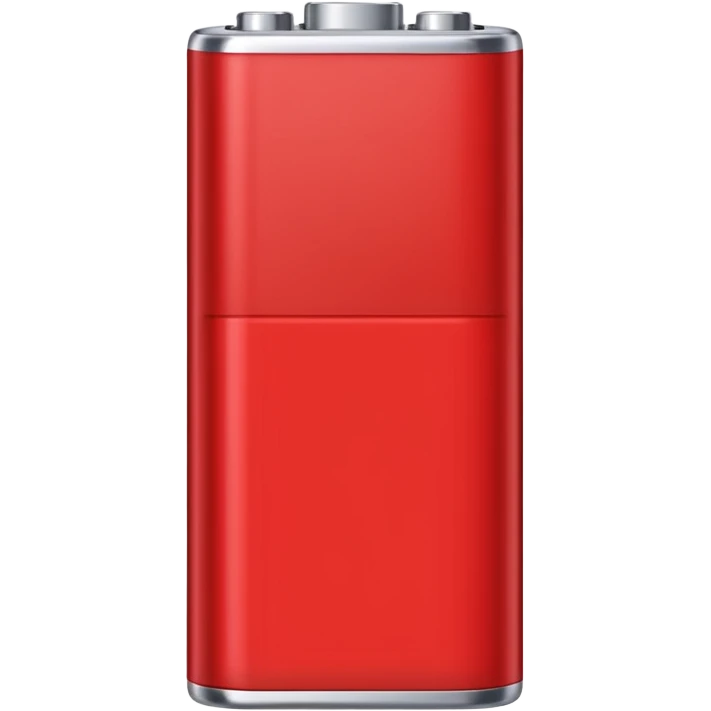 battery almost empty, red color, low level, simple, clear, no text emoji