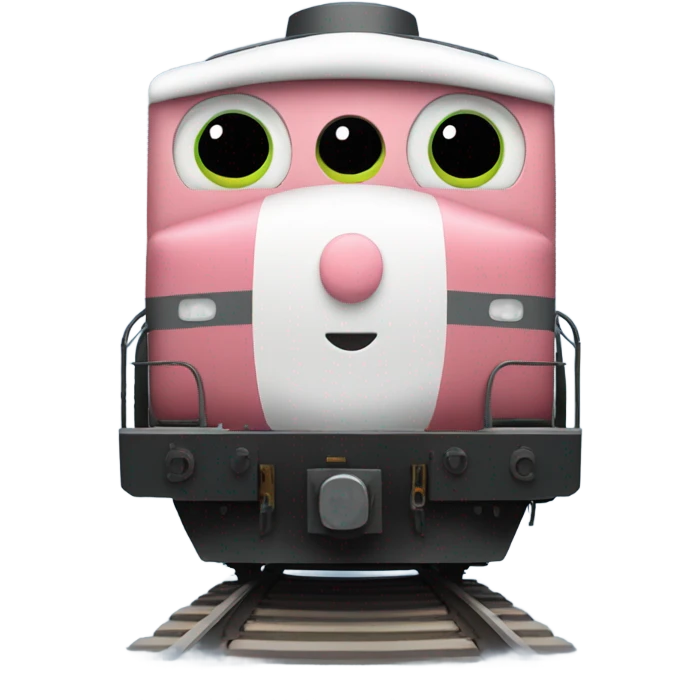 A electric locomotive (With little Kirby eyes on the front of the train) emoji