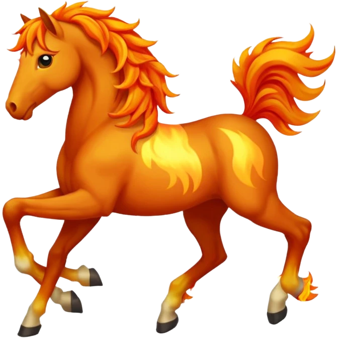 red fire horse with front leg upside  emoji