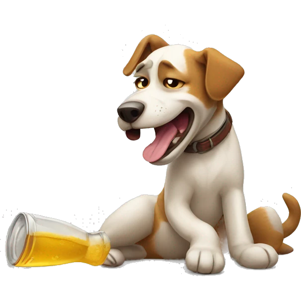 Drunken dog emoji