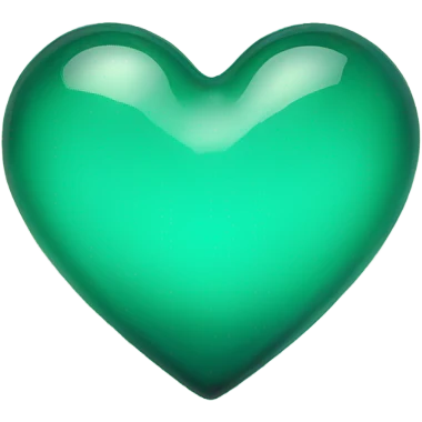 Sea green glass heart emoji