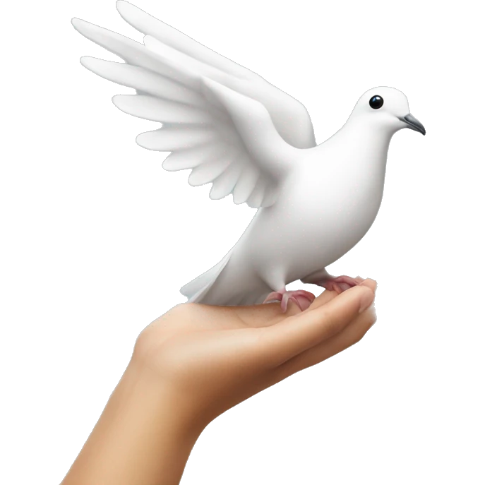 dove above hand emoji